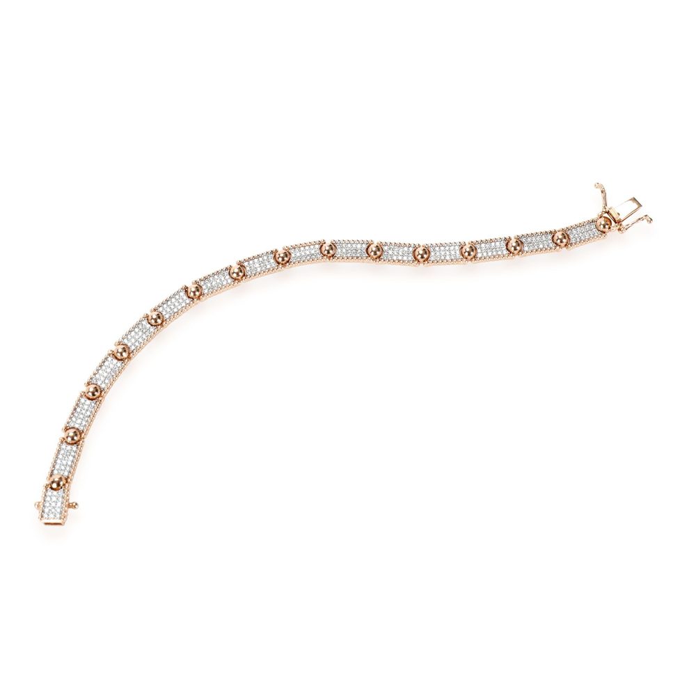 Kismet by Milka Diamond Sectioned Beaded Bracelet in 14K Rose Gold 1.32 CTW - Picture 2 of 3